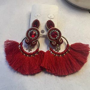 Red Statement Earrings